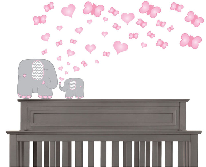Butterflies and Elephant Heart Wall Decals