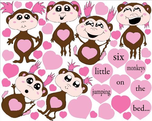 Monkeys Jumping on the Bed Girls Wall Stickers / Decals