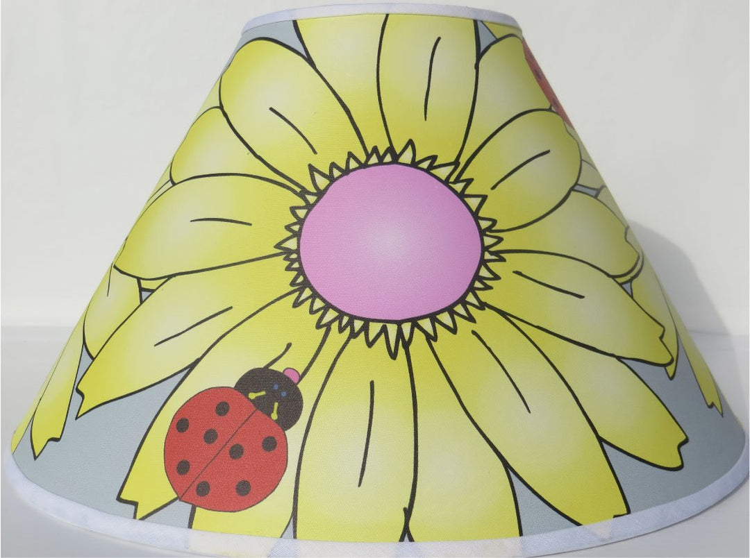 Yellow Gerber Daisy Flower Lamp Shade / Ladybug Lamp Shade