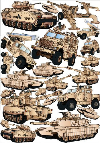 24 Military Tank Wall Decals Stickers and Armored Trucks Wall Decals