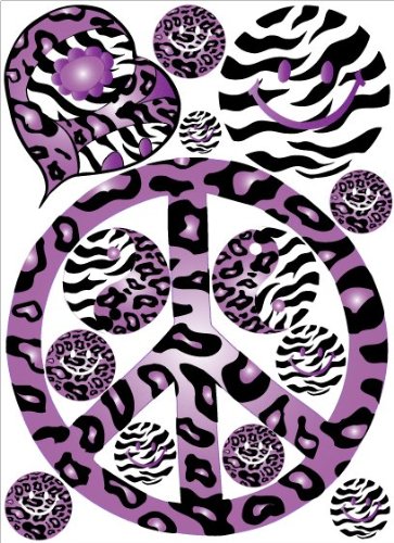 Sixties Theme Purple Leopard Print Wall Decals
