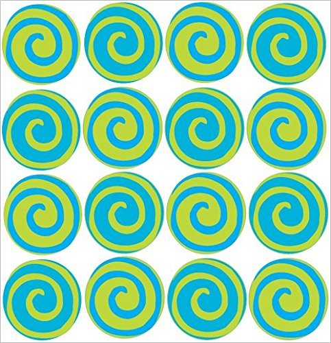 Presto Swirly Turquoise Blue and Lime Green Polka Dot Wall Stickers Decals