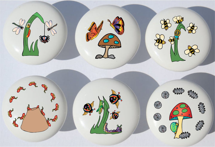 Bugs Drawer Pull Knobs / Insect Bug Ceramic Cabinet Handles / Bug Room Decor