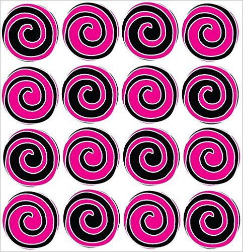 Presto Swirly Hot Pink, Black and White Polka Dot Wall Stickers/Decals