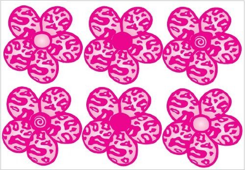 Pink on Pink Leopard Print Flower Wall Stickers