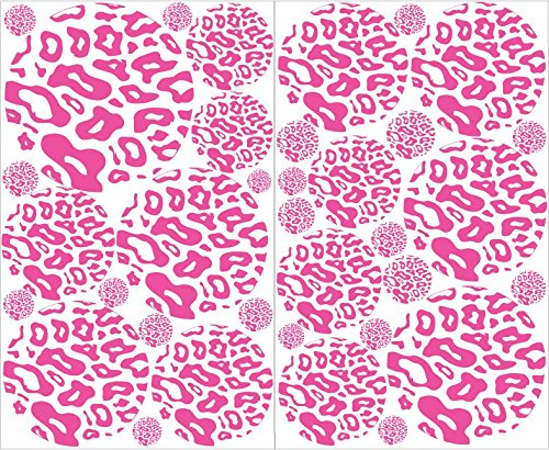 All Hot Pink Leopard Print Dot Wall Decals Stickers Mini