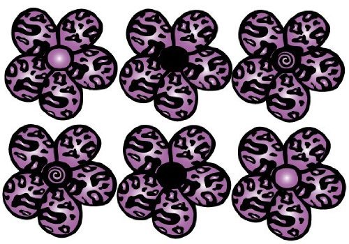Purple Leopard Print Flower Wall Stickers
