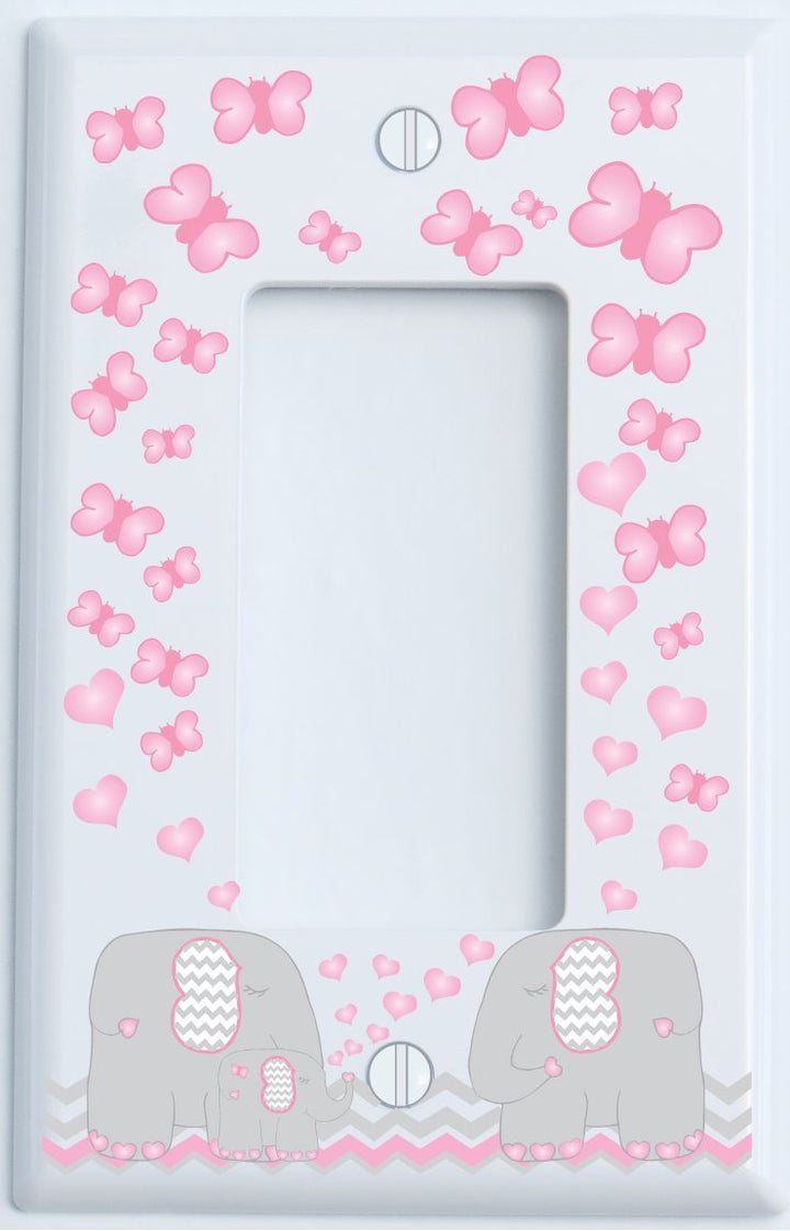 Pink Elephant Light Switch Cover Plates