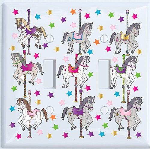 Carousel Horse Light Switch Plate and Outlet Covers for the Wall/Horse Pony Room Decor