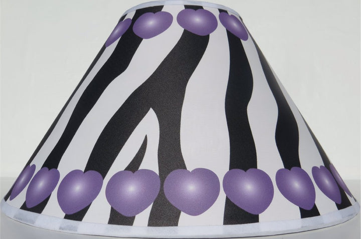 Purple Hearts Zebra Print Lamp Shade / Zebra Print Nursery Decor