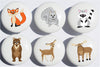 Woodland Forest Animal Drawer Knob Pulls Ceramic Dresser Cabinet Knobs  Fox, Bear, Squirrel, Deer, Moose and a Raccoon.
