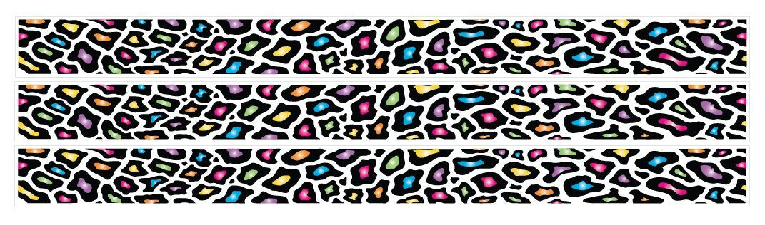 Multicolored Leopard Print/Cheetah Print Border Wall Decals/Stickers