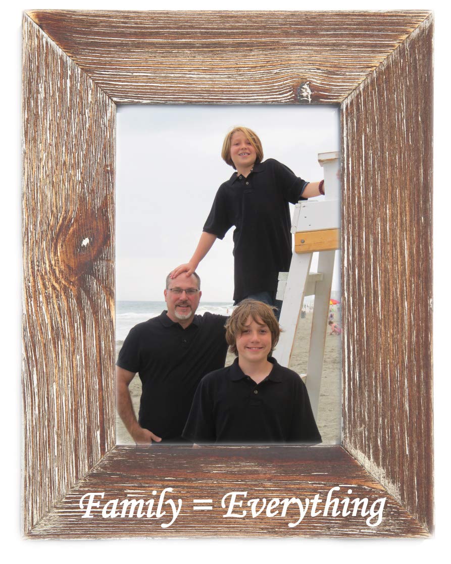Family Equals Everything Natural Wood Picture Frame Tabletop or Wall Hanging Distressed  Vintage Rustic Country Home Decor