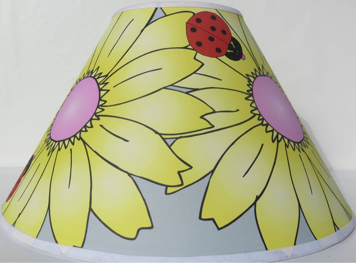 Yellow Gerber Daisy Flower Lamp Shade / Ladybug Lamp Shade