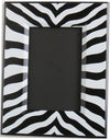 Black and White Zebra Print Picture Frame / 9.25in by 7.25in Desk Top Wood Photo Frame That fits a 4 by 6 Photo