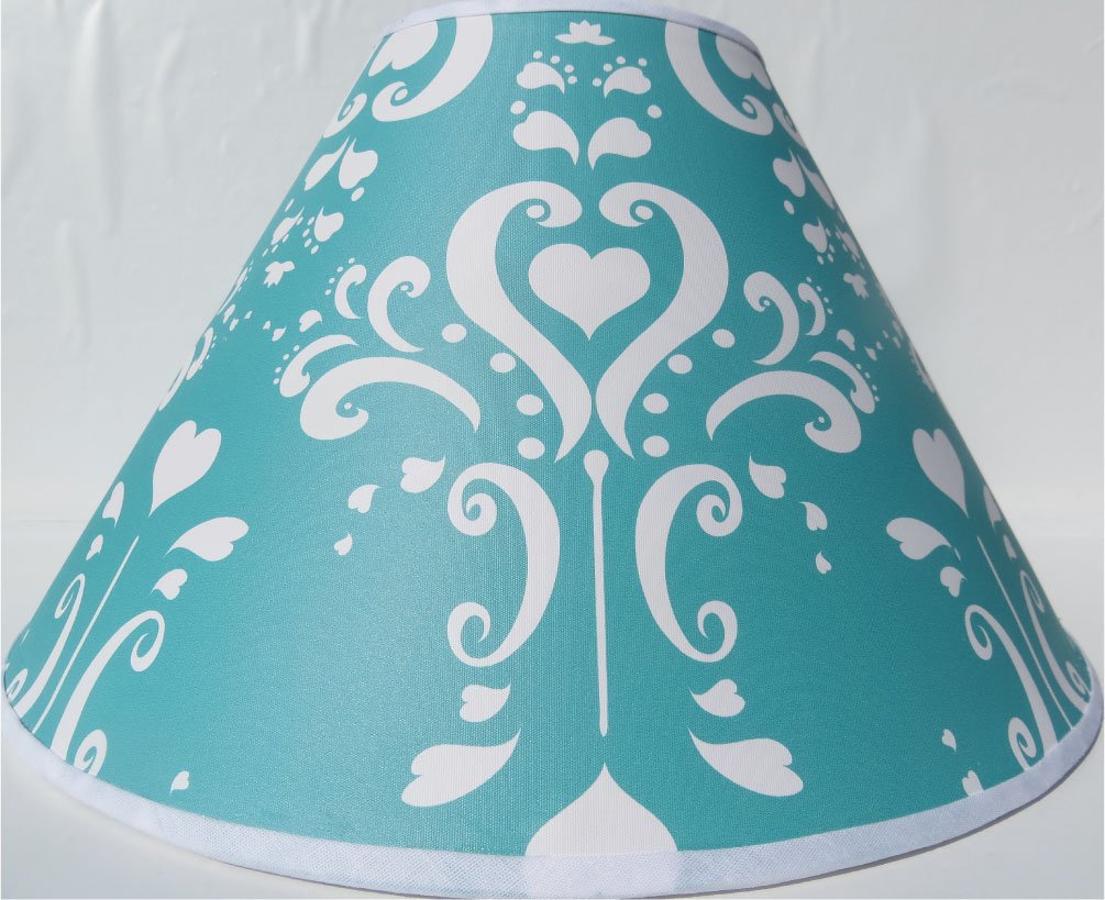Aqua Damask Lamp Shade / Childrens Lampshade Nursery Decor