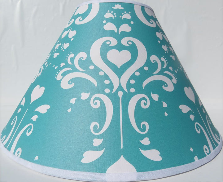 Aqua Damask Lamp Shade / Childrens Lampshade Nursery Decor