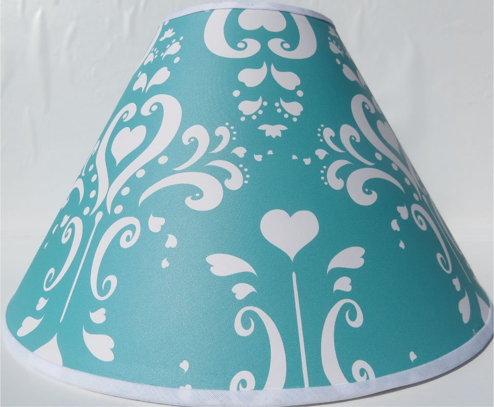 Aqua Damask Lamp Shade / Childrens Lampshade Nursery Decor