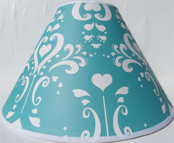 Aqua Damask Lamp Shade / Childrens Lampshade Nursery Decor