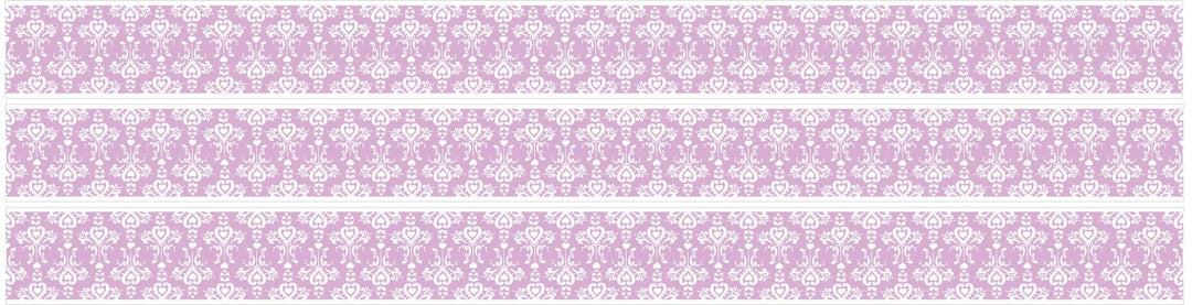 Purple and White Damask Border Wall Decals