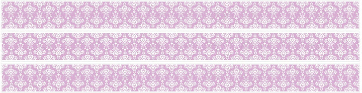 Purple and White Damask Border Wall Decals
