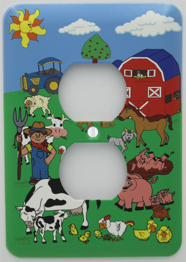 Farm Outlet Switch Plate Cover/Barn Animal Outlet Cover/Barnyard Wall Decor