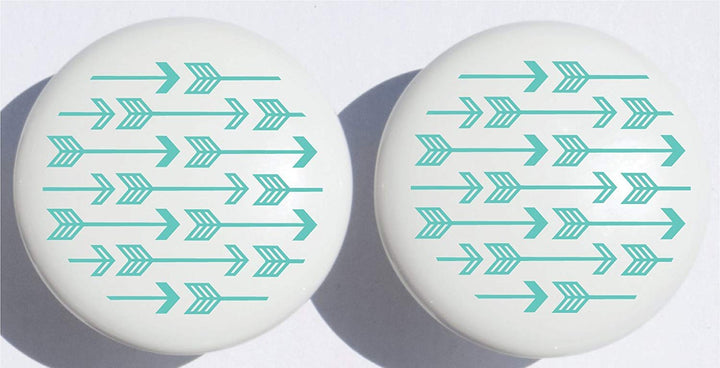 Blue Green Arrow Print Drawer Pulls