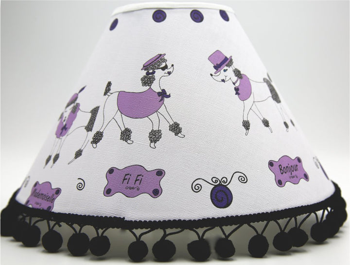 Purple Poodles in Paris Lamp Shade/Paris Children's Nursery Room Decor