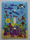 Under Sea Light Switch Plates with Ocean Animals in this Underwater Sea Children's Nursery Wall Decor.