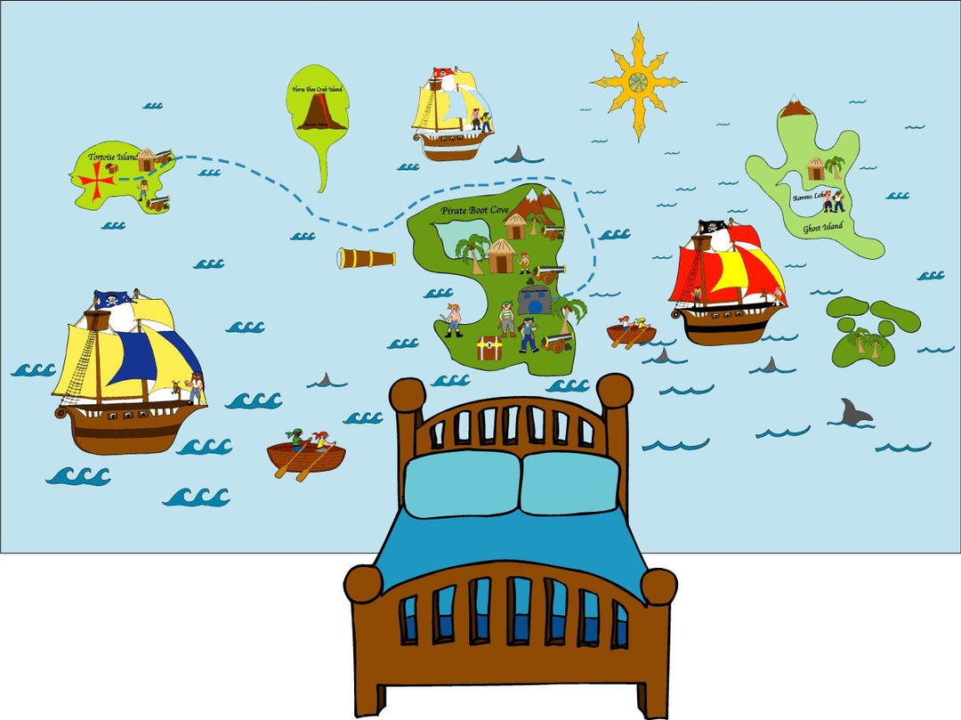 Giant Pirate Wall Mural Adventure Map Decals