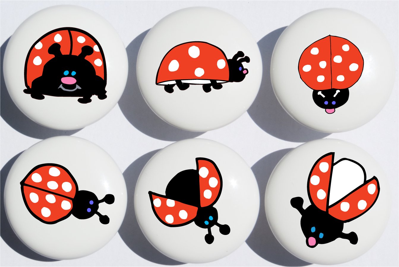 Ladybug Drawer Pulls / Ceramic Drawer Knobs