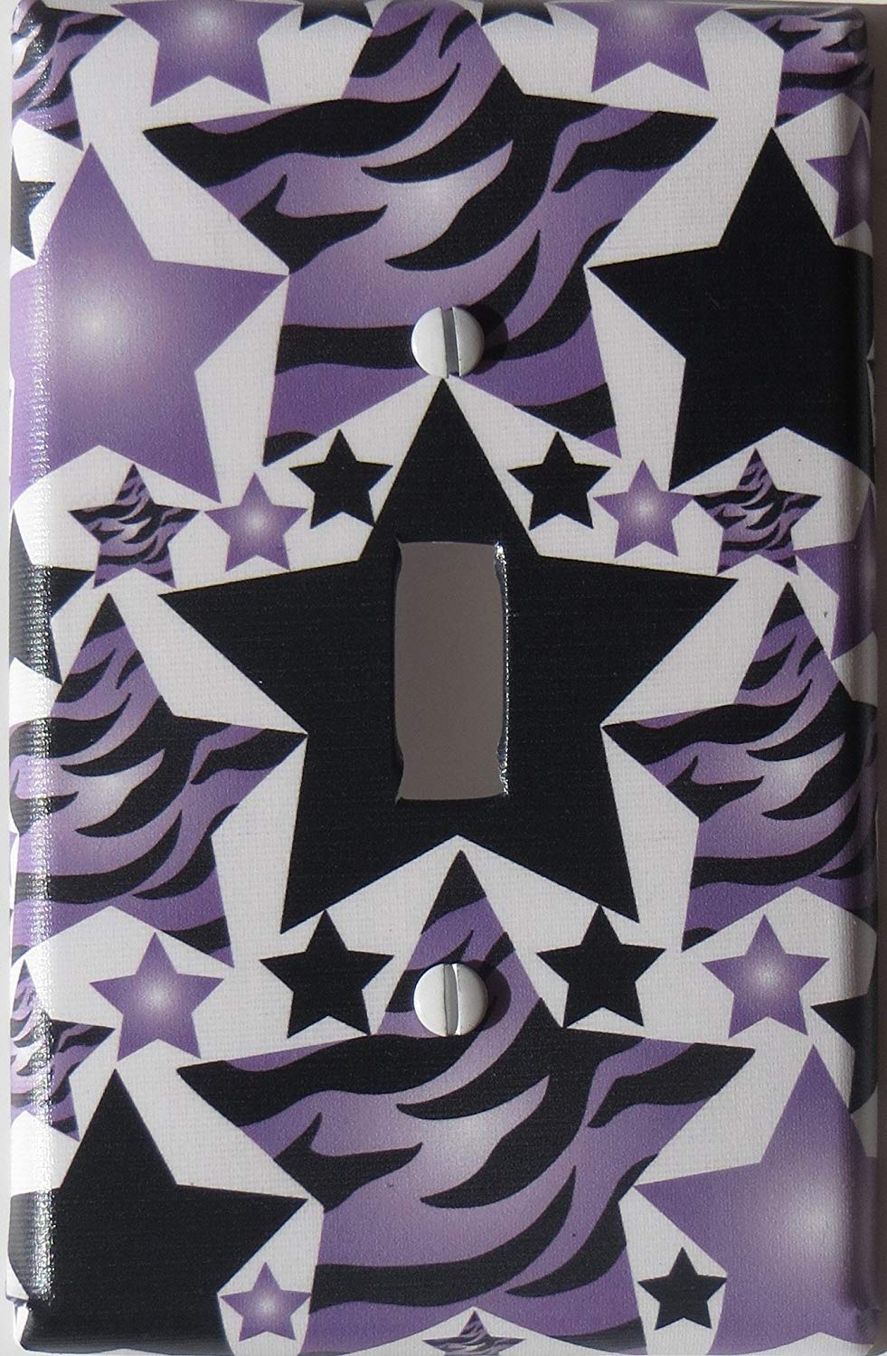 Purple Zebra Print Radial Star Light Switch Plate Cover