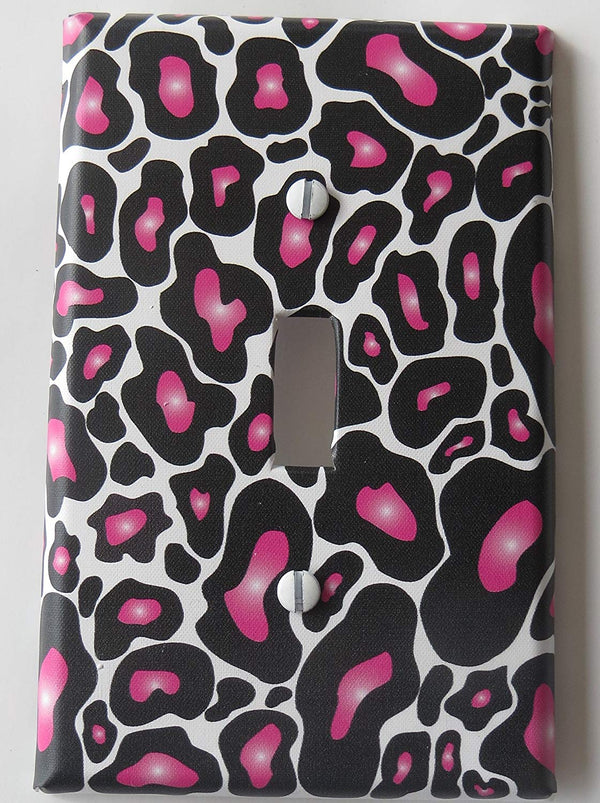 Hot Pink Black Leopard Print Switch Plate Cover