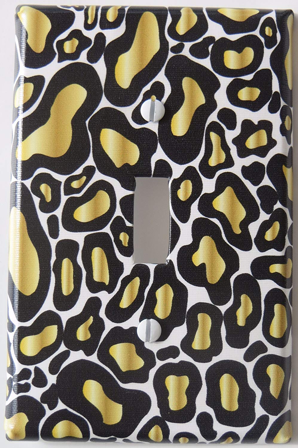 Gold and Black Leopard Print Light Switch Plate Cover