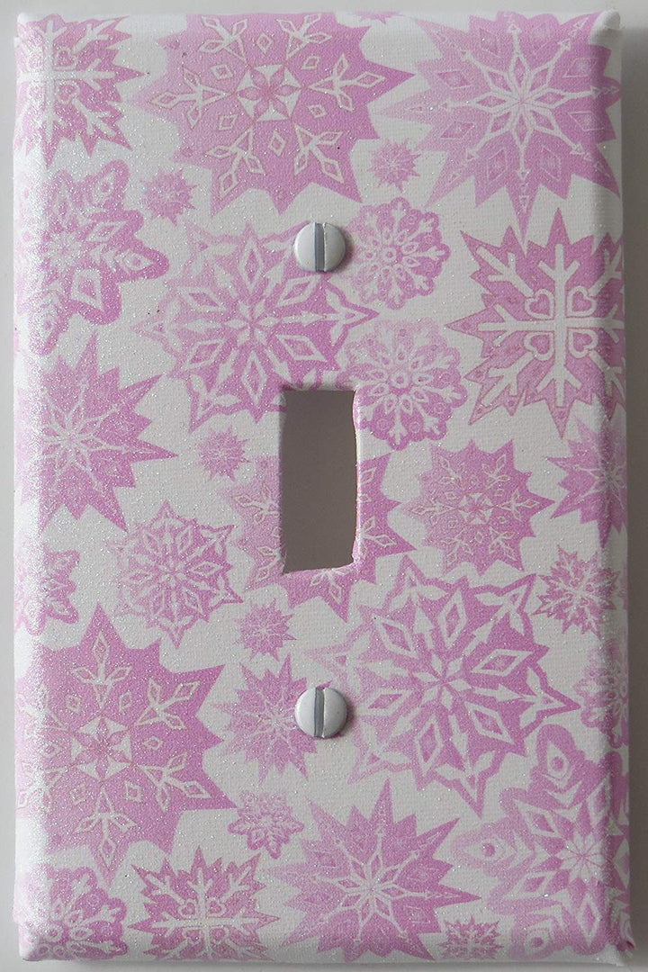 Pink Snowflakes Light Switch Cover Plate Cover