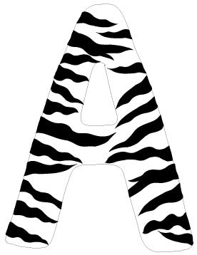 10in. Zebra Animal Print Letter Decals Stickers from A to Z