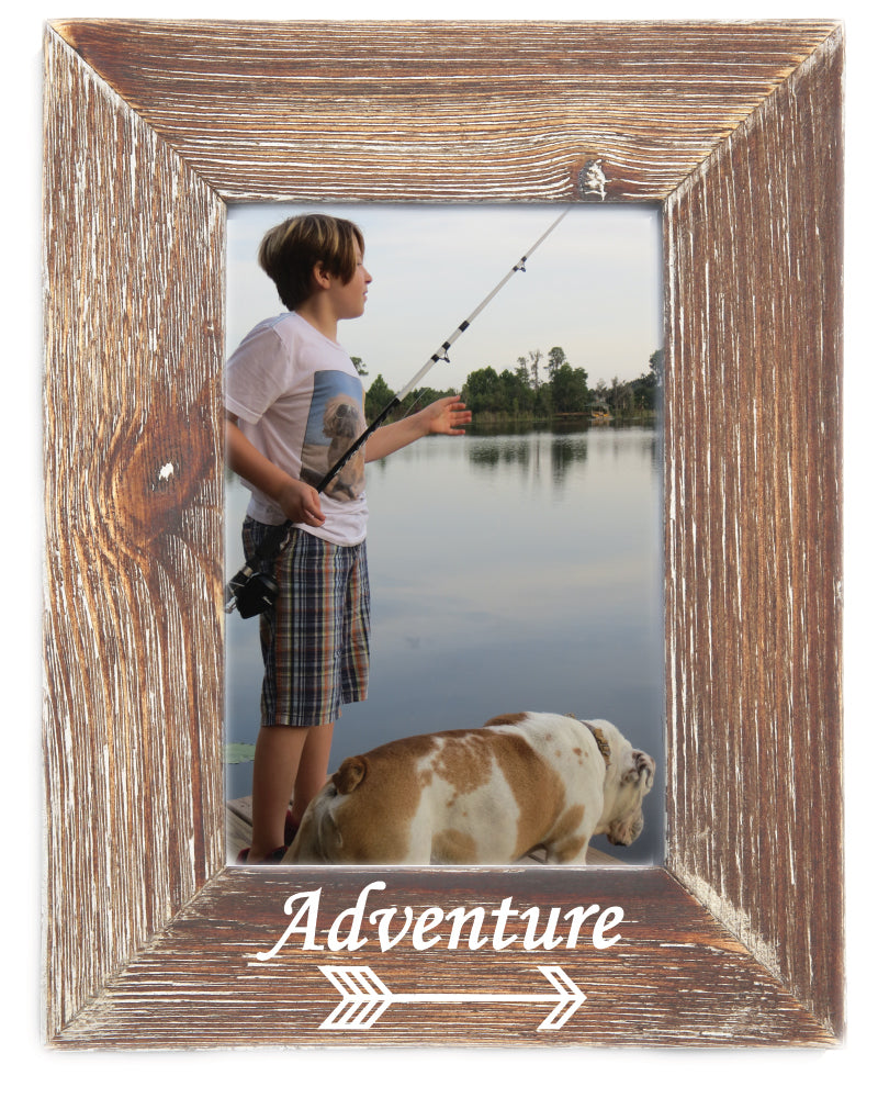 Adventure Farmhouse Natural Wood Picture Frame