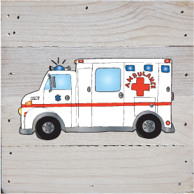 Fire Trucks Art Print Rustic Wall Hanging