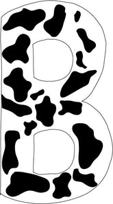 10 inch Cow Animal Print Letter Decals Stickers from A to Z