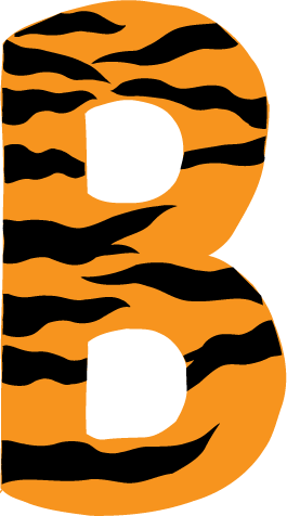 10in. Tiger Animal Print Letter Decals Stickers from A to Z