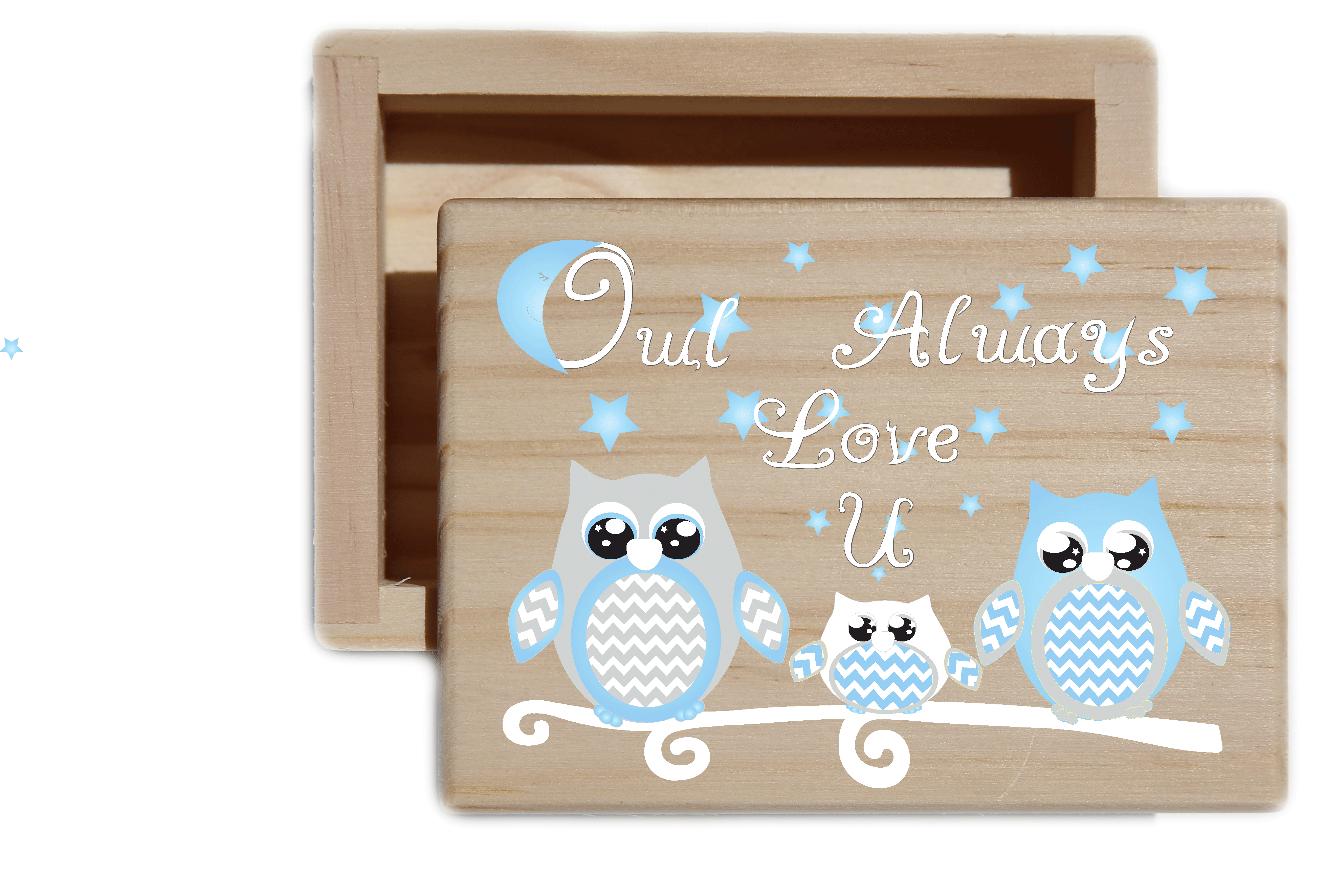 Owl Always Love U Natural Wood Keepsake Collectible Box