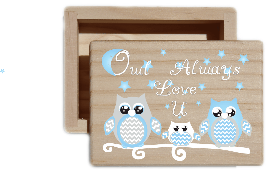 Owl Always Love U Natural Wood Keepsake Collectible Box
