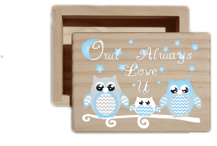 Owl Always Love U Natural Wood Keepsake Collectible Box