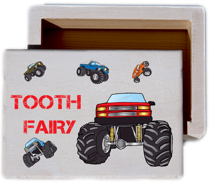 Boy's Monster Truck Tooth Fairy Keepsake Collectible Box
