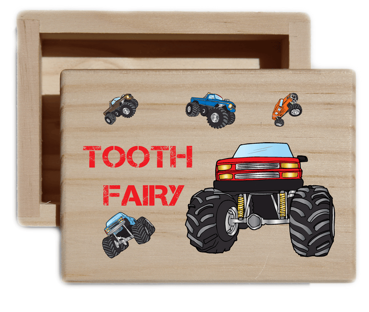 Boy's Monster Truck Tooth Fairy Keepsake Collectible Box