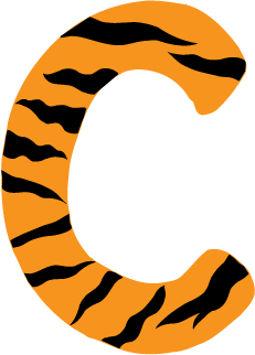 10in. Tiger Animal Print Letter Decals Stickers from A to Z