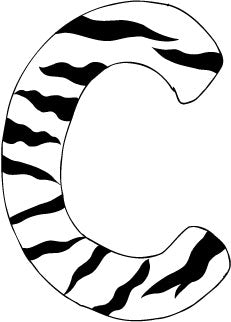 10in. Zebra Animal Print Letter Decals Stickers from A to Z
