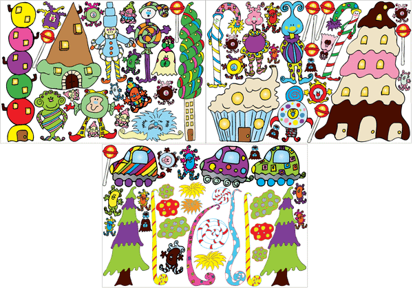 Whimsical Candy World Wall Stickers Decals Mural Decor