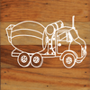 Construction Trucks Art Prints on a 6 x 6 Rustic Aged Natural Wood Pallet