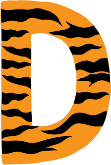 10in. Tiger Animal Print Letter Decals Stickers from A to Z
